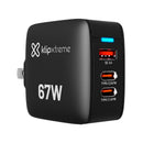 KX Wall Charger 67W KMC-500 2xUSB-C PD3.0 + USB-A QC3.0 GAN
