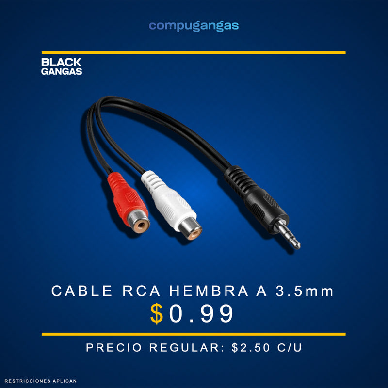 Cable RCA HEMBRA a 3.5mm