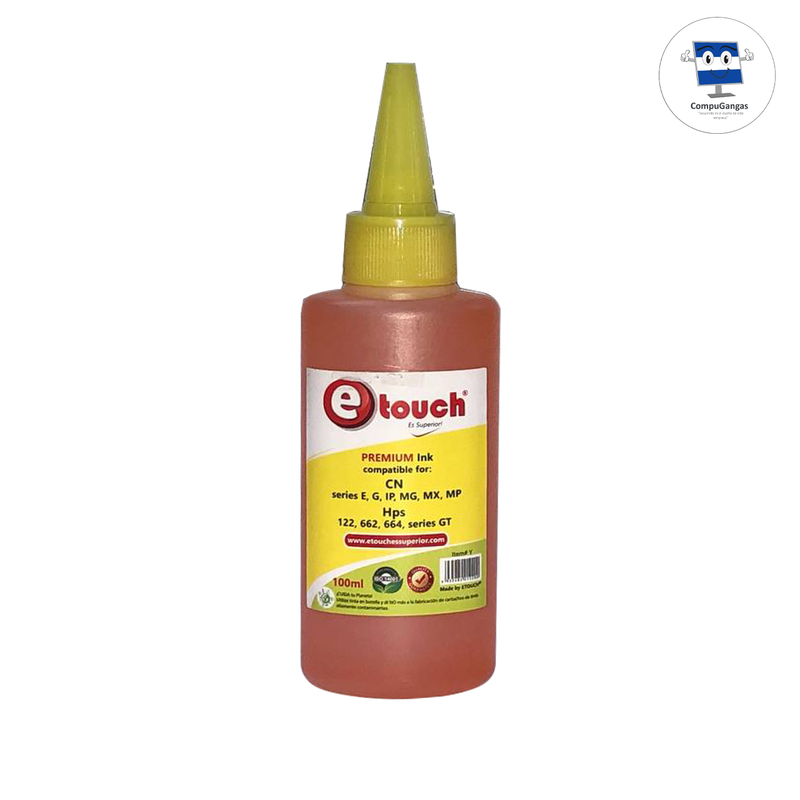 TINTA 100 ML UNIVERSAL CANON / HP YELLOW ETOUCH