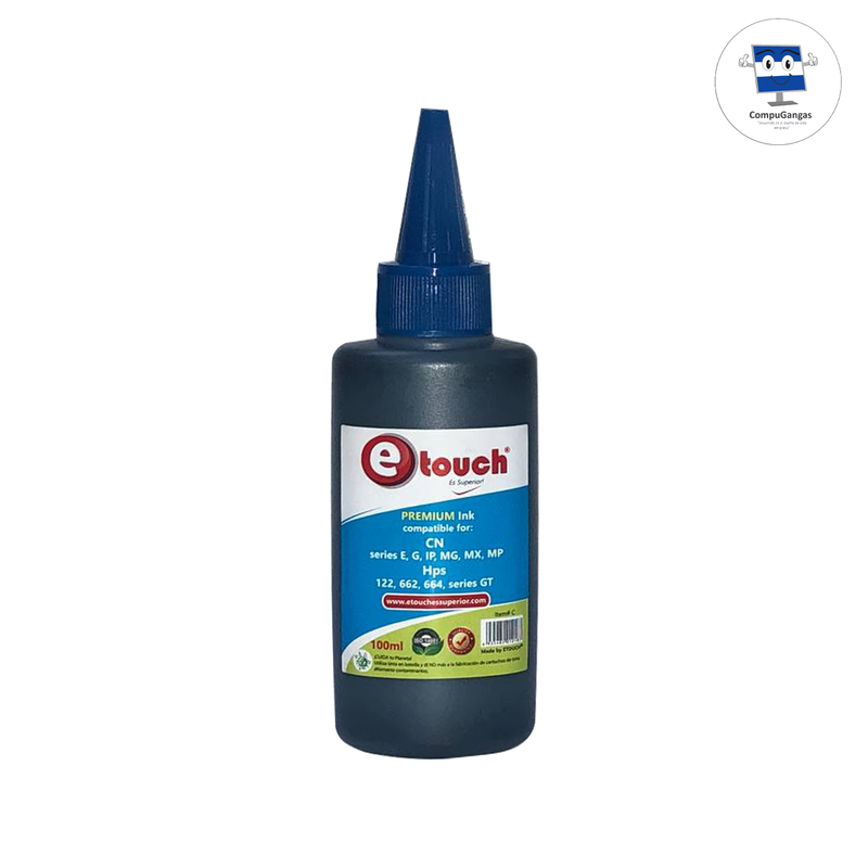 TINTA 100 ML UNIVERSAL CANON / HP CYAN ETOUCH