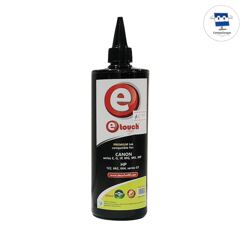 TINTA MEDIO LITRO UNIVERSAL CANON / HP NEGRO INTENSO ETOUCH